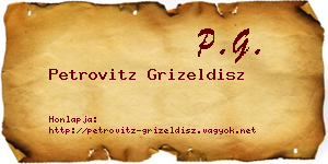 Petrovitz Grizeldisz névjegykártya
